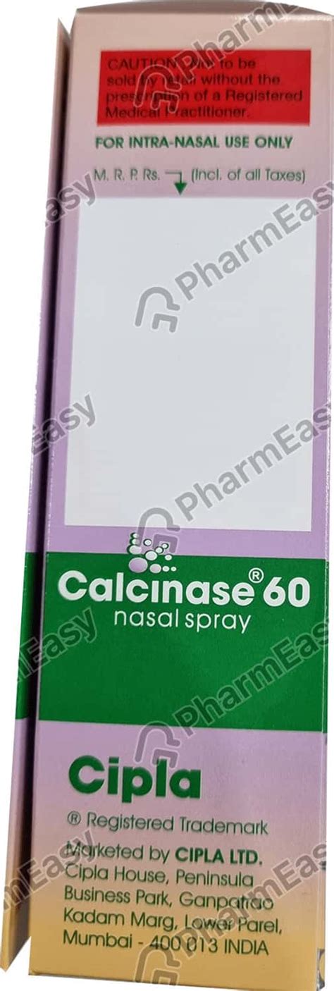 Buy Calcinase 200 IU Nasal Spray (6.85) Online at Flat 15% OFF | PharmEasy