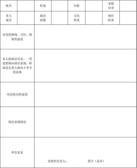 关于××同志的政审材料调查表_文档下载