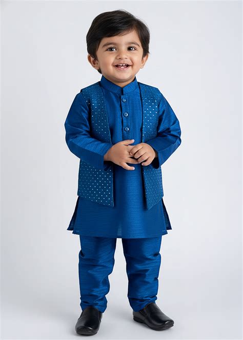 Shop Online Sequined Mandarin Collar Kurta Pajama Set at ₹779
