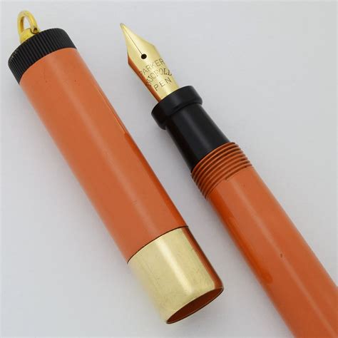 Parker Lady Duofold Deluxe Ringtop Fountain Pen - Wide Band, Orange ...