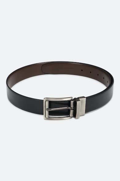Buy Men Black Solid Genuine Leather Belt Online - 721528 | Peter England