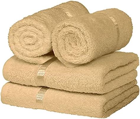 Amazon Brand - Solimo 100% Cotton 4 Piece Hand Towel Set, 500 GSM ...