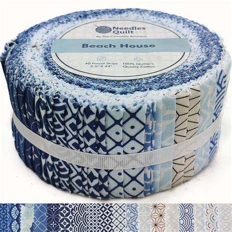 Needles Quilt Studio - 2.5" Precut 40 Fabric Strip Bundle (Beach House ...