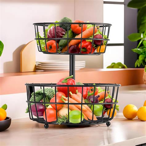 Kuber Industries Metal 2-Layer Basket Organizer for Kitchen - Pyaj ...