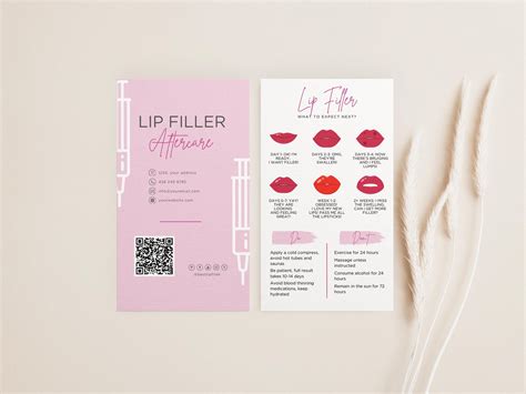 Lip Filler Aftercare Instructions Template Editable Lip Filler Healing Stages Beauty Business ...