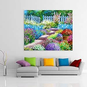 Inephos Framed Canvas Colours Blooming Nature Theme Beautiful Wall ...