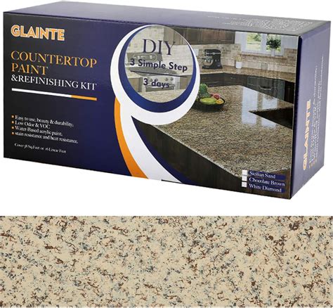 GLAINTE Granite Countertop Paint Kit - Brown Counter Top Refinishing ...