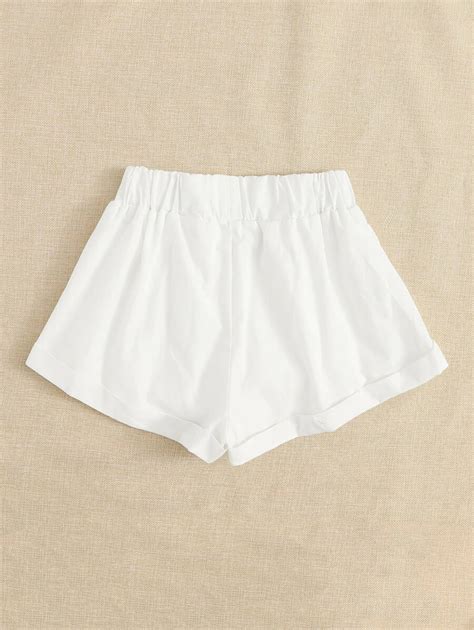 Roll Up Hem Tie Waist Shorts – Styched Fashion