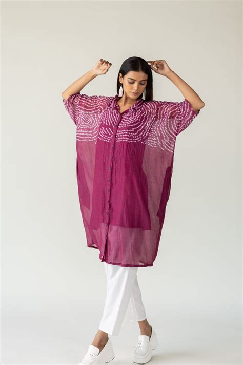 Berry Swirl Bandhani Tunic and Pants Set – Silai Studio