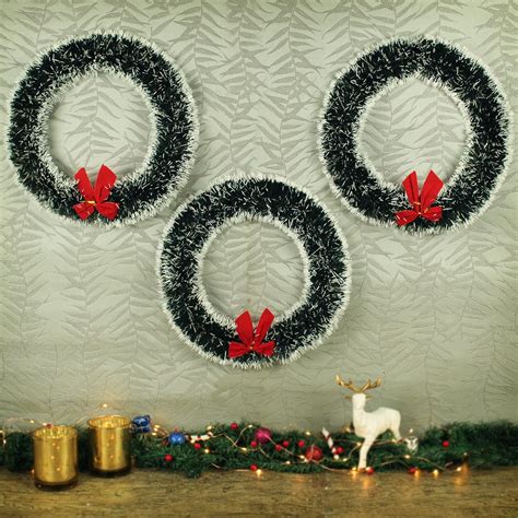 Buy TIED RIBBONS Set of 3 Christmas Wreaths for Decoration Front Door ...