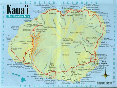 Printable Map Kauai - Printable Calendars AT A GLANCE