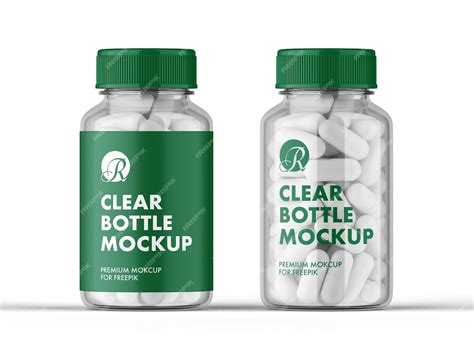 Premium PSD | 170_clear plastic pill bottle mockup