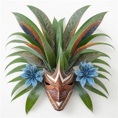 Premium AI Image | variegated yucca plant foliage yucca cane flowerpot