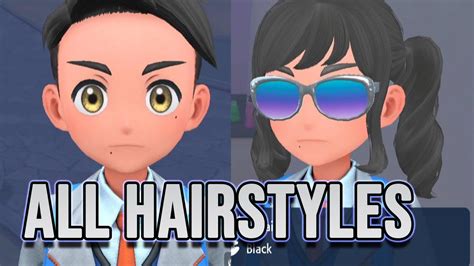 All Female & Male Hairstyles Character Customization in Pokémon Scarlet ...