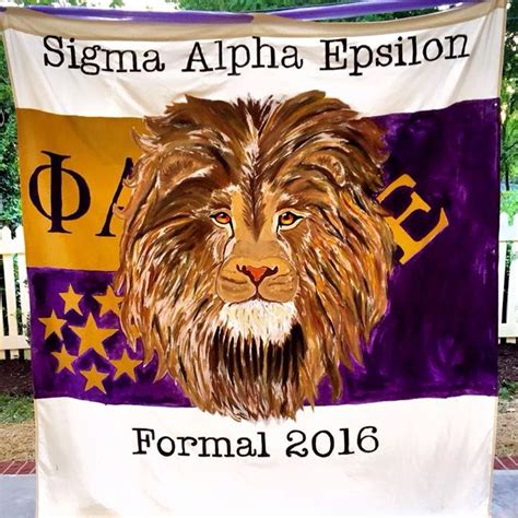 sigma alpha epsilon lion flag banner sae fraternity | Sae fraternity ...