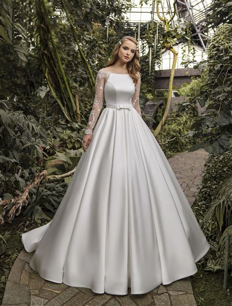 Satin Wedding Dress Minimalist Wedding Gown Simple Bridal | Etsy