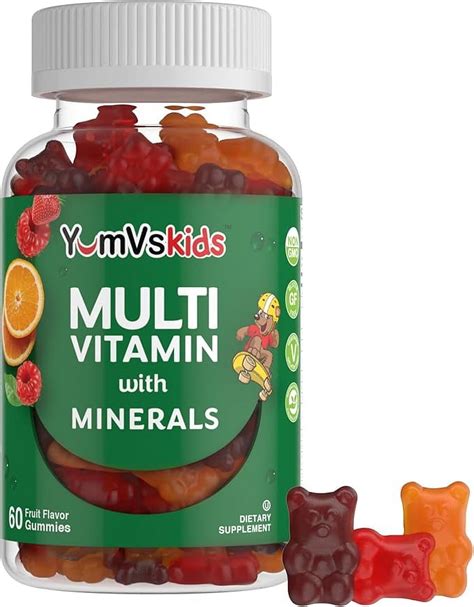 YumVs Kids Multivitamin Gummies - Fruit Flavored Chewable Children's ...