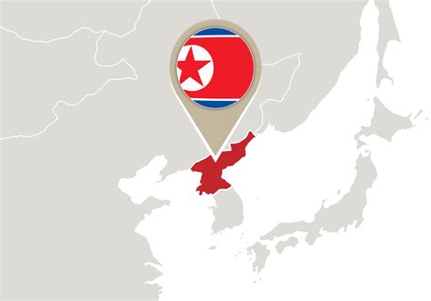 North Korea on World map 6935540 Vector Art at Vecteezy