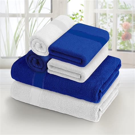 Amazon Brand - Solimo 100% Cotton 10 Piece Towel Set, 500 GSM (Iris ...