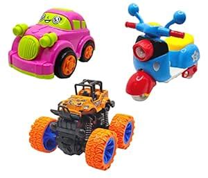 Buy Jo Baby Unbreakable Friction Powered Toy Set of Car, Scooter ...