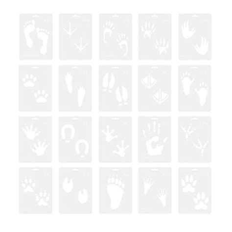 ⚡️Buy Maxbell 20 Sheets Stencil Airbrush Templates Animal Paw Shape for ...