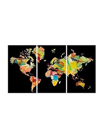 999Store World Map wall art panel (32X60 inches) : Amazon.in: Home ...