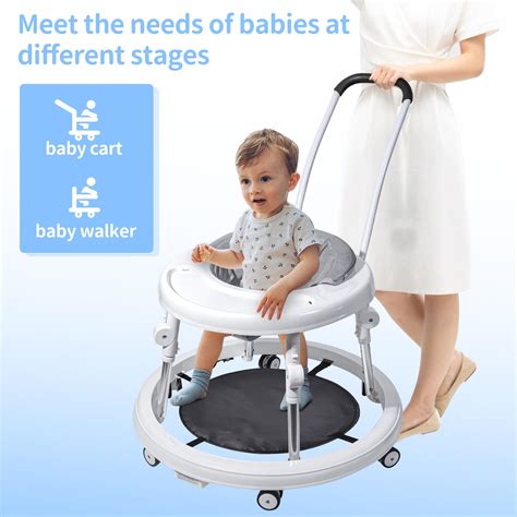 Baby Walker with Wheels, 3 in 1 Activity Center with Mute Wheels Anti ...