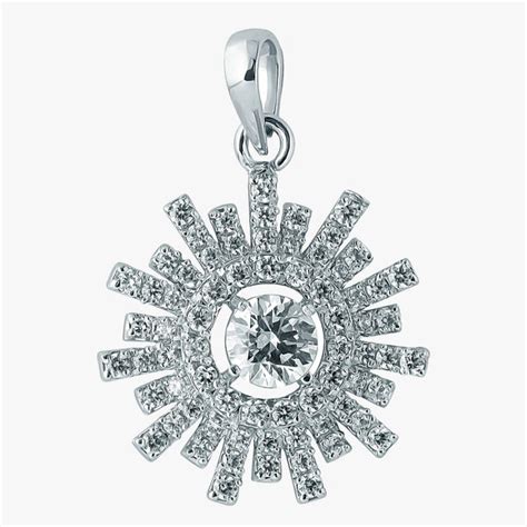 Silver Sun Rays Pendant Embellished With Swarovski Zirconia ~caratcafe ...