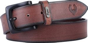 FLYER Men Casual, Formal, Evening, Party Brown Genuine Leather Belt ...