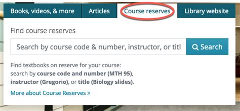 Library Course Reserves 的图像结果