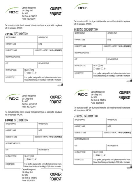 Courier/Mail Request. Campus Management Doc Template | pdfFiller