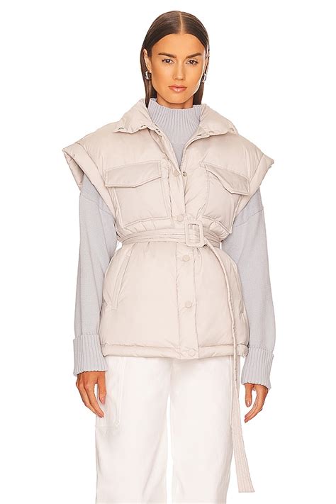 Line & Dot Teddy Puffer Vest in Bone | REVOLVE
