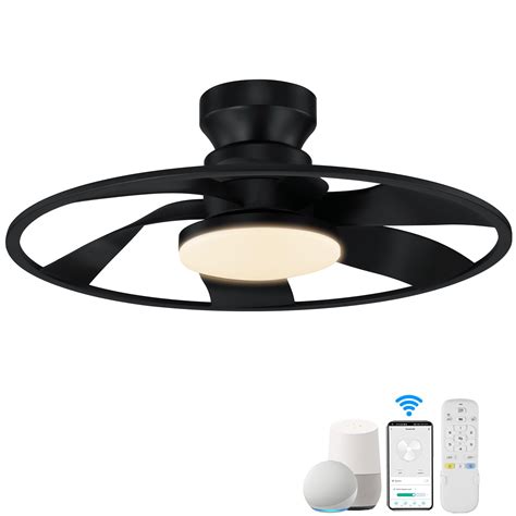 22" Smart Low Profile Ceiling Fans with Lights Remote,Quiet DC Motor ...
