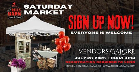 SATURDAY MARKET at The Dells Barn Music & Events, The Dells Barn ...