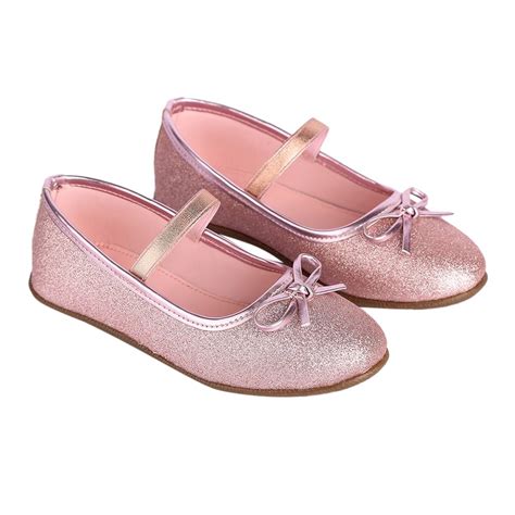 Hopscotch Girls Synthetic/PU Glitter Embellished Ballerinas in Pink ...