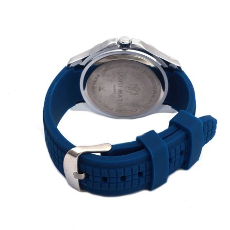Alpha Round Blue Steel Wrist Watch – SansiMayo