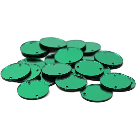 Buy Sew On Round Craft Mirrors for Lippon Art Green ...