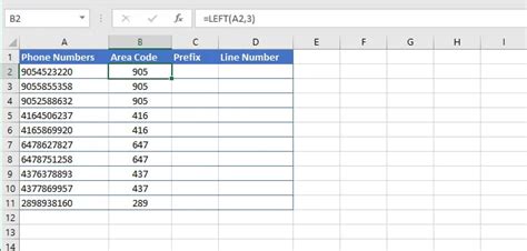 Excel Left Function 的图像结果