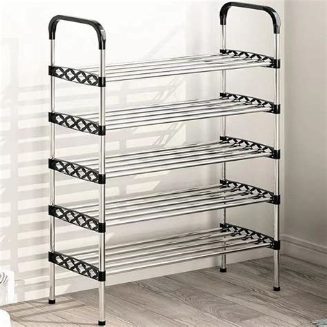 CHHELL 5 Layer Shoe Rack Multi-Tier Storage Organizer, Folding ...