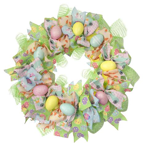 Northlight Pastel Easter Egg & Ribbons Artificial Wreath