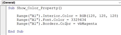 Excel VBA Color Code List 的图像结果