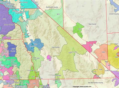 Inyo County, CA Zip Map | Bishop, Lone Pine, Big Pine, Independence