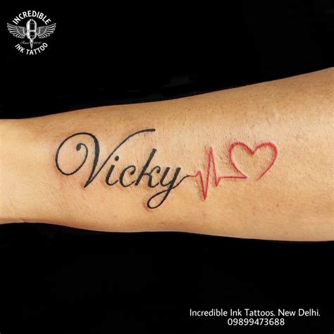 Vicky Name Tattoo | Name tattoo on hand, Name tattoo designs, Side ...