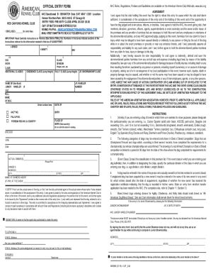Fillable Online OFFICIAL ENTRY FORM AKC Sanctioned B ... - redcanyonskc ...