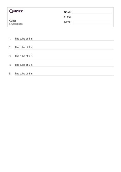 50+ Cubes worksheets on Quizizz | Free & Printable