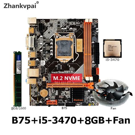 B75 LGA 1155 Motherboard Set With Intel Core i5 3470CPU RAM 8GB 1600MHz ...