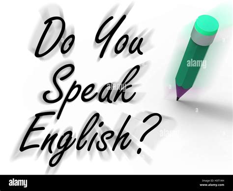 Do You Speak English Sign with Pencil Displays Studying the Lang Stock ...
