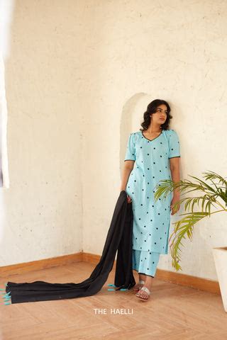 Polka Blue Kurta Set – The Haelli