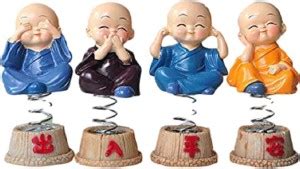 Anjaneya 4 Pcs Little Cute Monk Statue Decorative Showpiece - 6 cm ...