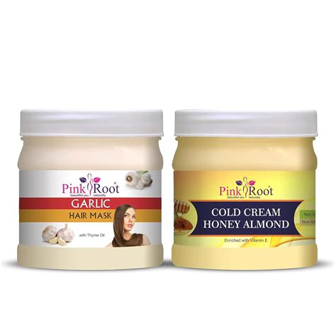 Pink Root Garlic Hair Mask 500gm with Honey Almond Cold Cream 500gm ...